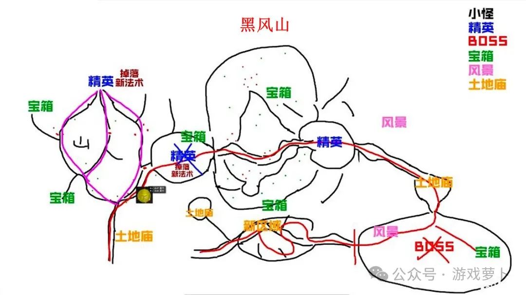 黑神话悟空黑风山地图一览：第一章路线规划及BOSS位置标注